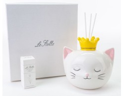 Bomboniera Battesimo comunione Le stelle PROFUMATORE GATTINO PORCELLANA