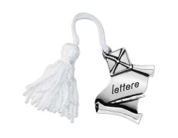 Bomboniera Laurea pergamena con tocco Lettere con Nappina Bianca