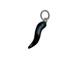 Ciondolo Corno smaltato nero