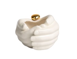 Bomboniera Matrimonio HarmonyCandela Profumata Mani in Porcellana con Cuoricino Oro