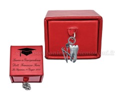 Bomboniera Laurea Bomboniera Laurea Scatolina Rossa con Ciondolo Odontoiatra