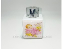 Bomboniera Nascita e Battesimo Mariella Martini Profumatore con Applicazione bimbo scarpetta rosa