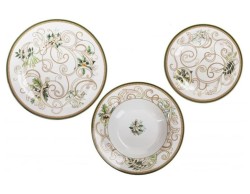 Servizio Tavola 18 Pezzi in Porcellana - Brandani Filo d Oro