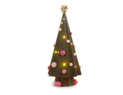 Albero di Natale in Resina Effetto Cioccolato con Luci  Altezza 37 cm