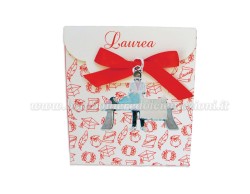 Bomboniera Laurea ginecologia donna - Ciondolo in bagno argento Smaltato con Scatola