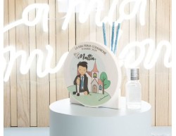 Bomboniera Comunione Battesimo Cresima Claraluna diffusore con scritta personalizzabile