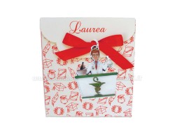 Bomboniera Laurea Farmacia Ciondolo in bagno argento uomo smaltato con scatolina portaconfetti