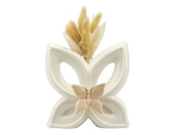 Bomboniera Matrimonio Harmony PROFUMATORE FARFALLA PORCELLANA BIANCA CON FARFALLA PICCOLA TORTORA