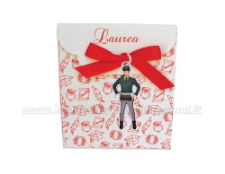 Bomboniera concorso polizia donna - Ciondolo in bagno argento Smaltato con Scatola