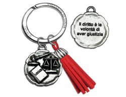 Bomboniera laurea giurisprudenza portachiavi con scatola