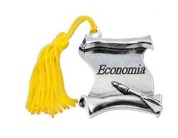 Bomboniera Laurea pergamena Economia con Nappina Gialla