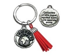 Bomboniera laurea lingue portachiavi con scatola