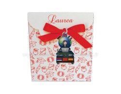 Bomboniera Laurea Lingue Ciondolo in bagno lingue donna smaltato con scatolina portaconfetti