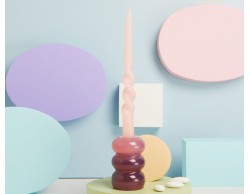 Bomboniera Matrimonio Claraluna Candelabro grande rosa e viola coin candela