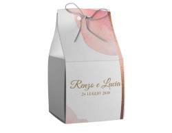 Scatolina porta confetti personalizzata quadrata decoro fantasia rosa