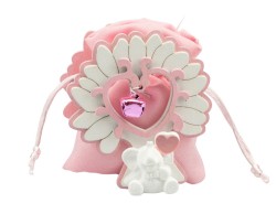 Sacchetto harmony 2024 scatolina legno albero con elefante rosa