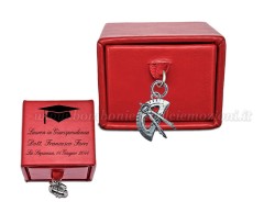 Bomboniera Laurea Bomboniera Laurea Scatolina Rossa con Ciondolo Goniometro