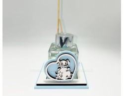 Bomboniera Nascita e Battesimo Mariella Martini Profumatore con Applicazione cane con palla su cuore azzurro