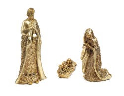 Set Natività  Oro in Resina 3 Soggetti