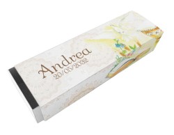 Scatolina porta confetti personalizzata rettangolare decoro colomba bibbia e calice