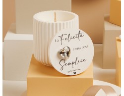 bomboniera claraluna scatolina cuore silver con candela