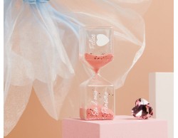 bomboniera claraluna clessidra in vetro grande rosa