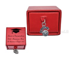 Bomboniera Laurea Bomboniera Laurea Scatolina Rossa con Ciondolo Lingue