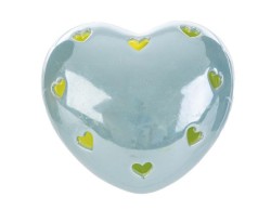 Bomboniera le stelle Cuore LED in Porcellana azzurro