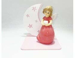 Bomboniera Nascita e Battesimo Mariella Martini Luna Led con angioletto bambina