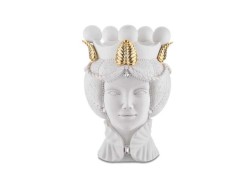 Vaso e Soprammobile Scultura Testa di moro lEI BIANCA