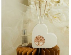 Bomboniera Matrimonio Claraluna 2026 Diffusore Claraluna Cuore Bianco con Albero della Vita Oro Rosa