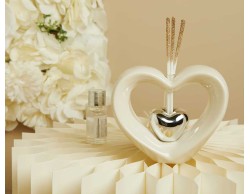 Bomboniera Claraluna 2026 Diffusore Cuore con Cuore silver