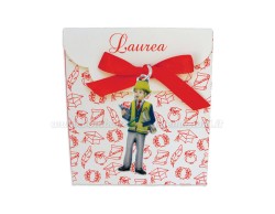 Bomboniera Laurea Ingegneria Ciondolo in bagno ingegneria uomo smaltato con scatolina portaconfetti