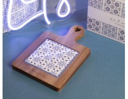 Bomboniera Matrimonio Claraluna Tagliere acacia fiori blu