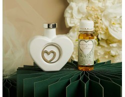 Bomboniera Matrimonio Claraluna 2026 Oliera Cuore Silver in Porcellana con olio