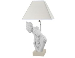 Lampada con scultura Face famiglia nocciola