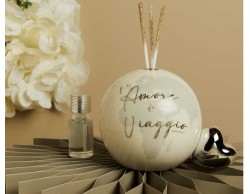 Bomboniera Matrimonio Claraluna 2026 Diffusore Globo Grande Claraluna con Cuore Silver