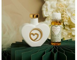 Bomboniera Matrimonio Claraluna 2026 Oliera Cuore Claraluna con Applicazione Cuore Silver con olio