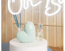 Bomboniera Battesimo Claraluna Comunione Cresima Diffusore Azzurro Cuore Sfaccettato