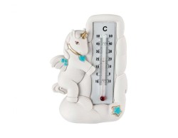 Bomboniere Battesimo Bongelli Pegaso cavallino termometro celeste