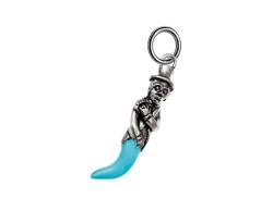 Ciondolo Corno gobbo smaltato celeste