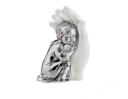 Bomboniere Battesimo Bongelli MANO BIMBA BIANCA E ARGENTO