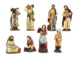 Set di  8 Figurine per Presepe in Resina