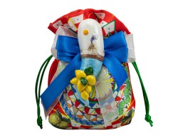 Sacchetto harmony 2024 magnete resina corni 2 assortiti tema siciliano su Bomboniere Dolci Emozioni