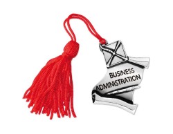 Bomboniera Laurea pergamena con tocco Business Administration con Nappina Rossa