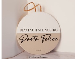 Bomboniera Matrimonio Claraluna decoro per porta tondo benvenuti nel nostro posto felice