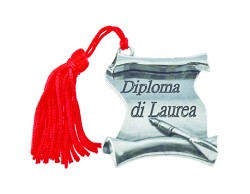 Bomboniera Laurea pergamena con Nappina Rossa