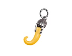 Ciondolo Corno mano corna smaltato giallo
