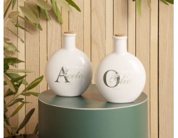 Bomboniera Matrimonio Claraluna set olio-aceto tondo