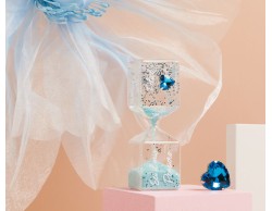 Bomboniera claraluna clessidra piccola azzurra